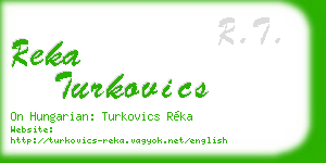 reka turkovics business card